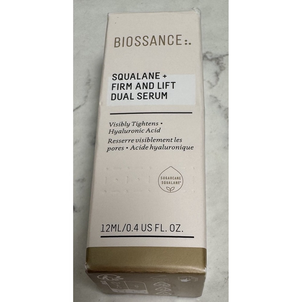 Biossance Squalane Firm Lift Dual Serum 12ml 0.4oz Visibly Tightens Hyaluronic - Picture 2 of 5